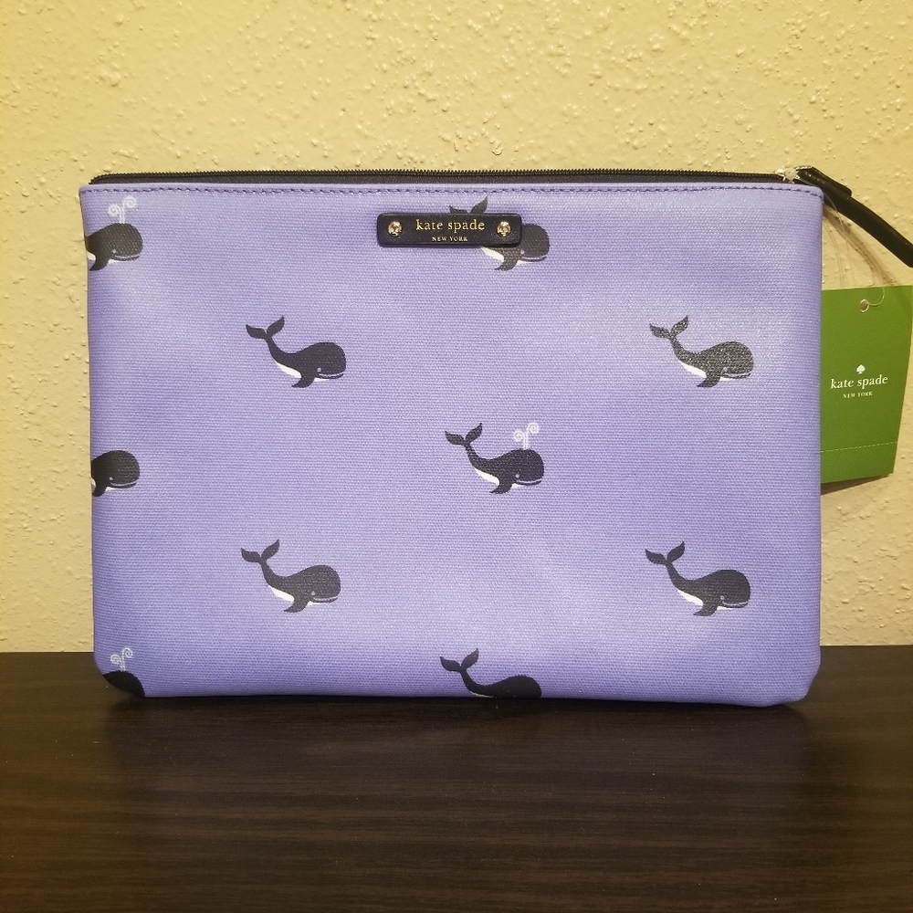 Kate spade here we go whale gia large pouch